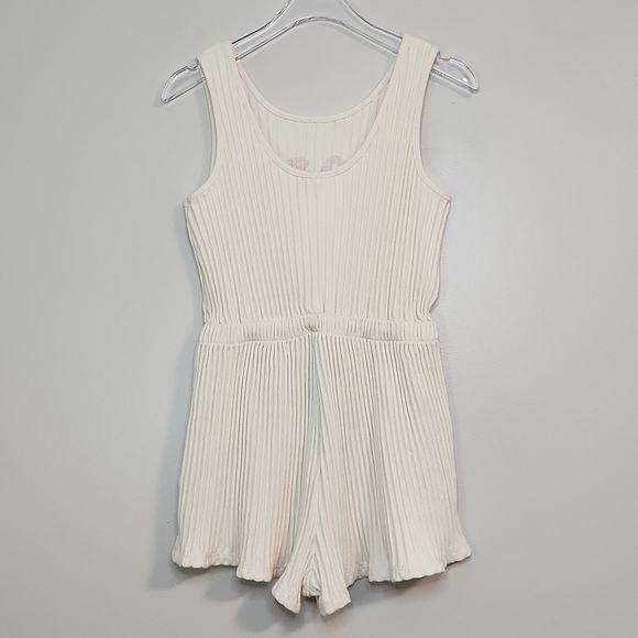Zara Girls Cream Ribbed 60's Themed Romper, Size 6 (8) ~ EUC - Picture 2 of 6
